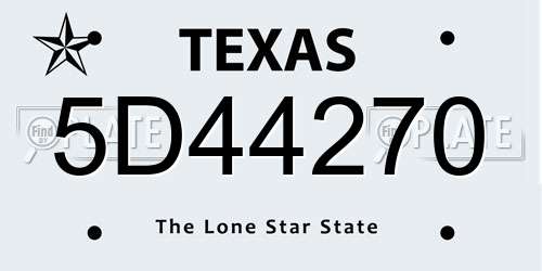 5D44270 Texas License Plate
