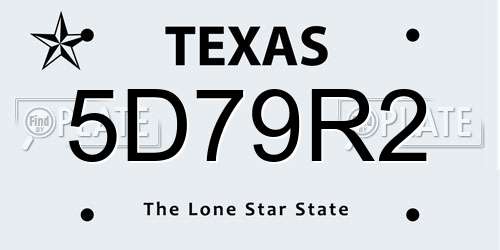 5D79R2 Texas License Plate