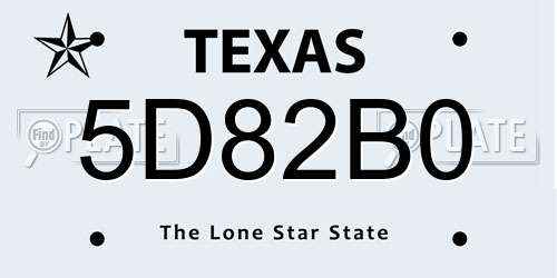 5D82B0 Texas License Plate
