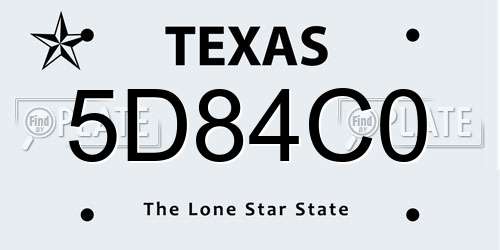 5D84C0 Texas License Plate