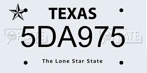 5DA975 Texas License Plate
