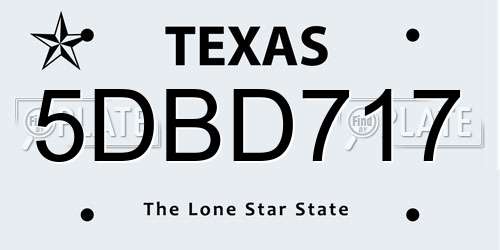 5DBD717 Texas License Plate