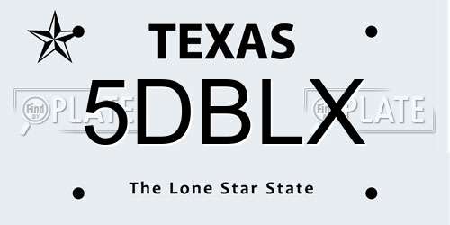 5DBLX Texas License Plate