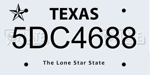 5DC4688 Texas License Plate