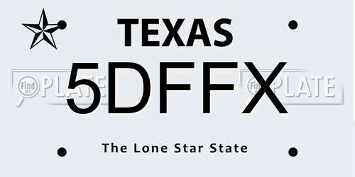 5DFFX Texas License Plate