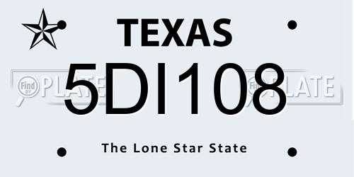 5DI108 Texas License Plate
