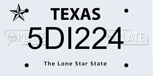 5DI224 Texas License Plate