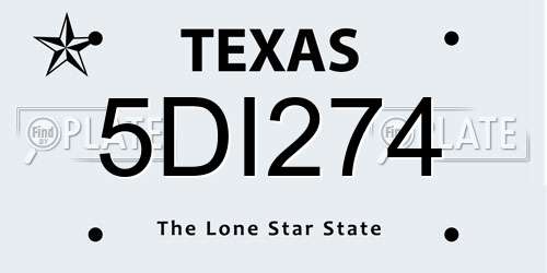 5DI274 Texas License Plate