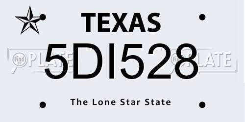 5DI528 Texas License Plate