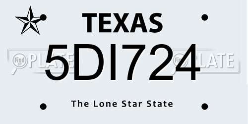 5DI724 Texas License Plate