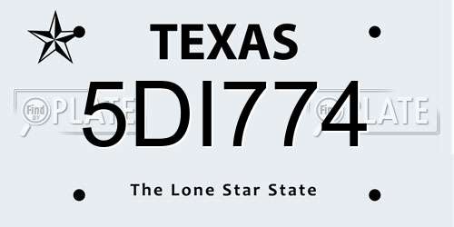 5DI774 Texas License Plate