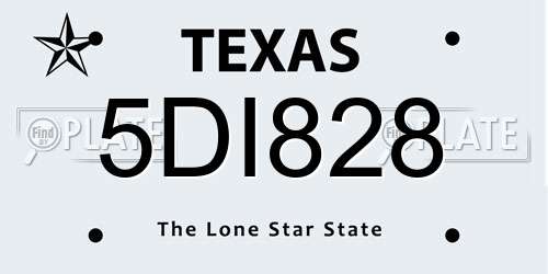 5DI828 Texas License Plate