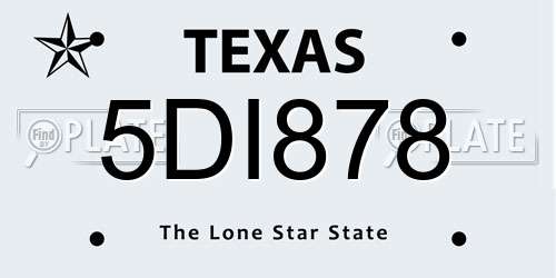 5DI878 Texas License Plate