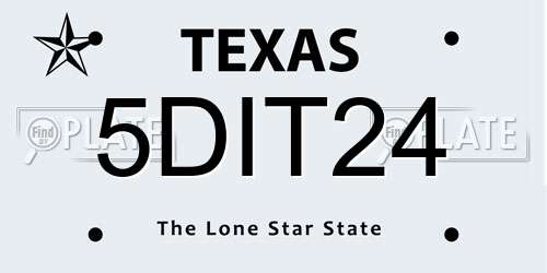 5DIT24 Texas License Plate