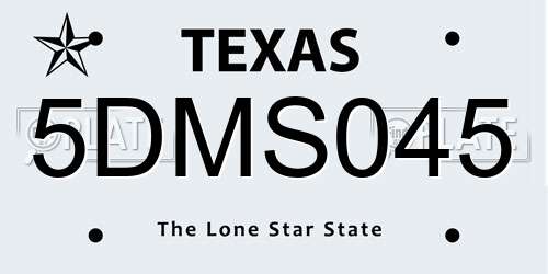 5DMS045 Texas License Plate