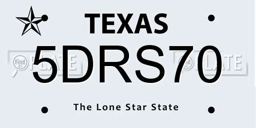 5DRS70 Texas License Plate