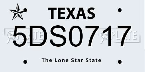 5DS0717 Texas License Plate