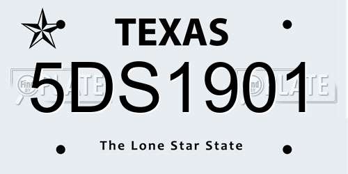 5DS1901 Texas License Plate