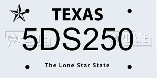 5DS250 Texas License Plate