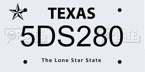 5DS280 Texas License Plate