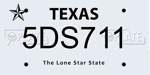 5DS711 Texas License Plate