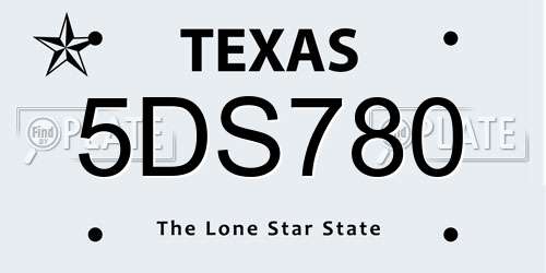 5DS780 Texas License Plate