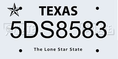 5DS8583 Texas License Plate