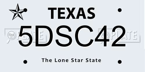 5DSC42 Texas License Plate