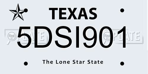 5DSI901 Texas License Plate