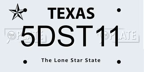 5DST11 Texas License Plate