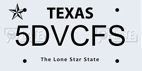 5DVCFS Texas License Plate