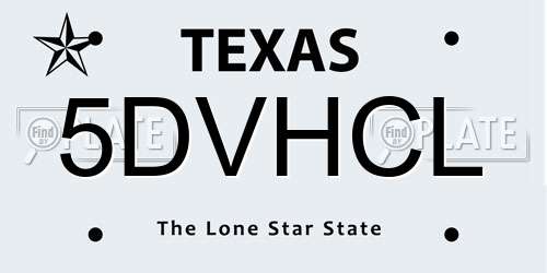 5DVHCL Texas License Plate