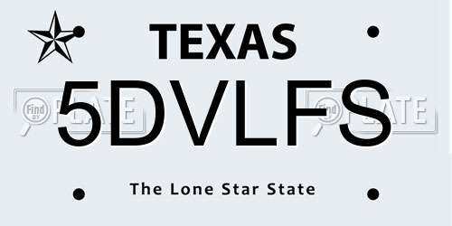 5DVLFS Texas License Plate