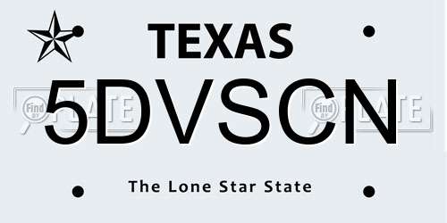 5DVSCN Texas License Plate