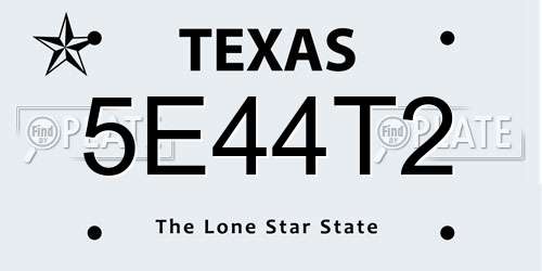5E44T2 Texas License Plate