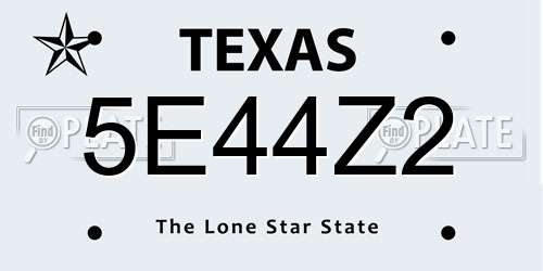 5E44Z2 Texas License Plate