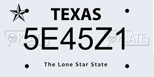 5E45Z1 Texas License Plate
