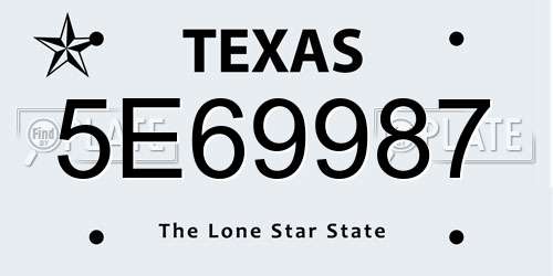 5E69987 Texas License Plate