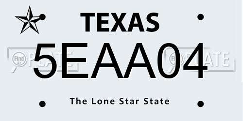 5EAA04 Texas License Plate