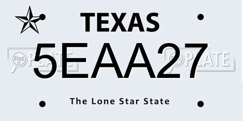 5EAA27 Texas License Plate