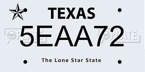 5EAA72 Texas License Plate