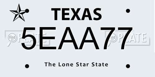 5EAA77 Texas License Plate