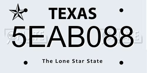 5EAB088 Texas License Plate