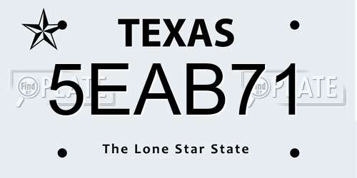 5EAB71 Texas License Plate