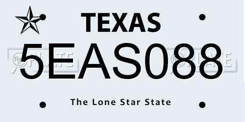 5EAS088 Texas License Plate