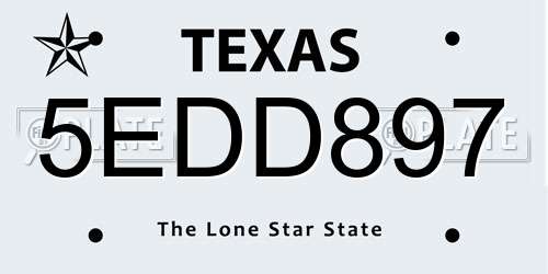 5EDD897 Texas License Plate