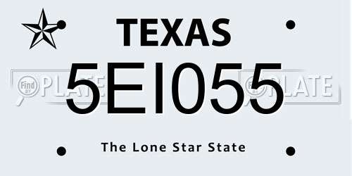 5EI055 Texas License Plate