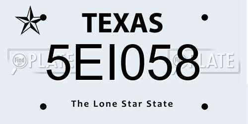 5EI058 Texas License Plate