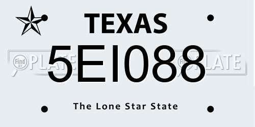 5EI088 Texas License Plate