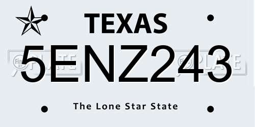 5ENZ243 Texas License Plate